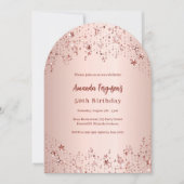 バラ金ゴールド星バースデーアーチ 招待状 (正面)