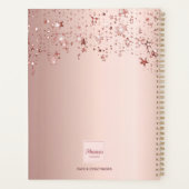 バラ金ゴールド星ピンクのスパークルモノグラム プランナー手帳 (裏面)