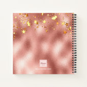 バラ金ゴールド星モノグラム名 ノートブック (裏面)