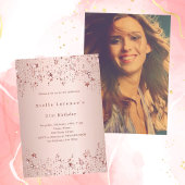 バラ金ゴールド星写真の誕生日 招待状