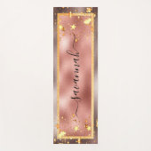 バラ金ゴールド星名スクリプトグラマラス ヨガマット (正面)