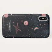 バラ金ゴールド星座 | 外部空間モノグラム Case-Mate iPhoneケース (裏面(横))