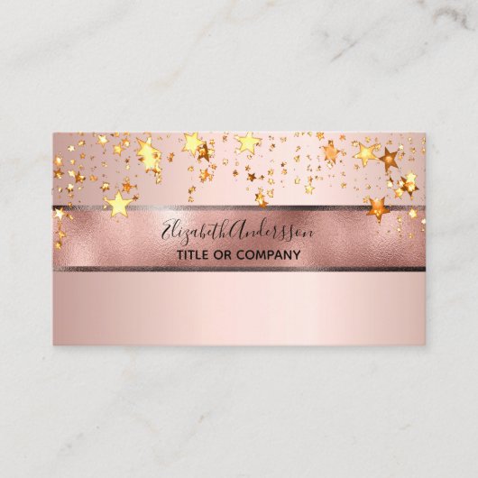 バラ金ゴールド星美しいサロン エレガント 名刺 (正面)