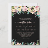 バラ金ゴールド春フローラヌエストラボダ結婚ズ 招待状 (正面)