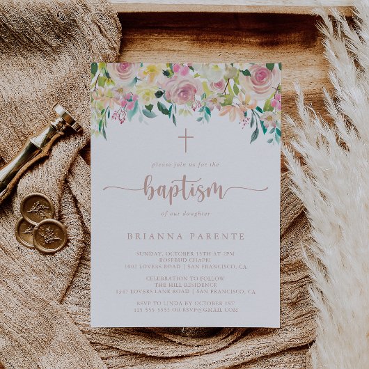 バラ金ゴールド春フローラバプテスマ 招待状