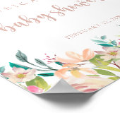 バラ金ゴールド春フローラベビーシャワー歓迎 ポスター (角)