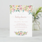 バラ金ゴールド春フローラベビーシャワー 招待状 (スタンド正面)