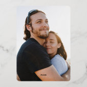 バラ金ゴールド春ボホワイルドフラワー結婚の写真 箔招待状 (裏面)