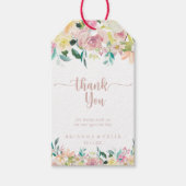 バラ金ゴールド春結婚フローラサンキュー ギフトタグ (正面)