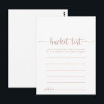 バラ金ゴールド書シンプル書バケットリストカード ポストカード<br><div class="desc">これらのバラ金ゴールド書シンプル書バケットリストカードは、結婚披露宴やブライダルシャワーにシンプル最適なアクティビティである。クラシックとシンプルデザインエレガントは、バラ金ゴールドと白ファンシーのタイポグラフィとスクリプト機能を備えている。どんな人生のイベントにも合わせて文言を変える。バケットリストのサインは別売。</div>