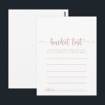 バラ金ゴールド書シンプル書バケットリストカード ポストカード<br><div class="desc">これらのバラ金ゴールド書シンプル書バケットリストカードは、結婚披露宴やブライダルシャワーにシンプル最適なアクティビティである。クラシックとシンプルデザインエレガントは、バラ金ゴールドと白ファンシーのタイポグラフィとスクリプト機能を備えている。どんな人生のイベントにも合わせて文言を変える。バケットリストのサインは別売。</div>