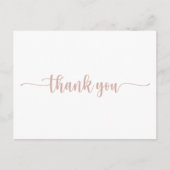 バラ金ゴールド書道ありがとうはがき ポストカード (正面)