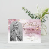 バラ金ゴールド書道お祝い生活葬祭 招待状 (スタンド正面)