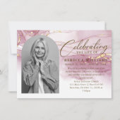 バラ金ゴールド書道お祝い生活葬祭 招待状 (正面)