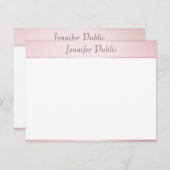 バラ金ゴールド書道スクリプトエレガントテンプレート ノートカード (正面/裏面)