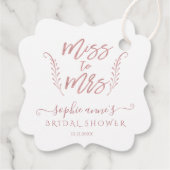 バラ金ゴールド書道ブライダルシャワーバチェロレッテ フェイバータグ (裏面)