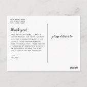 バラ金ゴールド書道写真卒業ありがとう ポストカード (裏面)