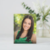 バラ金ゴールド書道写真卒業ありがとう ポストカード (スタンド正面)