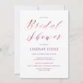 バラ金ゴールド書道台本のモダンブライダルシャワー 招待状 (正面)