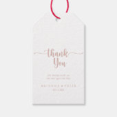 バラ金ゴールド書道結婚の感謝 ギフトタグ (正面)