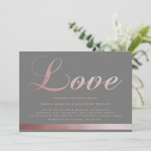 バラ金ゴールド書 |結婚式招待状 招待状 (スタンド正面)