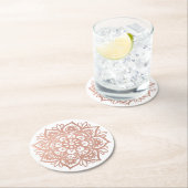 バラ金ゴールド曼荼羅 ラウンドペーパーコースター (インサイチュ)