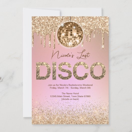 バラ金ゴールド最後のディスコバチェロレッテ週末 招待状 (正面)