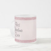 バラ金ゴールド最高のグリッターおばあちゃんエバーカワイイ フロストグラスマグカップ (正面左)