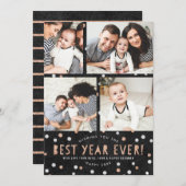 バラ金ゴールド最高の紙吹雪年が来る!フォトカード (正面/裏面)