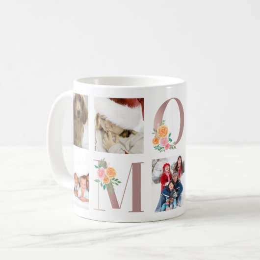 バラ金ゴールド最高の花模様MOM Everフローラ数々の写真 コーヒーマグカップ (正面左)