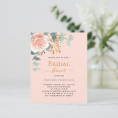 バラ金ゴールド桃バジェットブライダルシャワー招待 (スタンド正面)