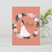 バラ金ゴールド植物モダンブライダルシャワー 招待状 (スタンド正面)