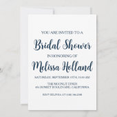 バラ金ゴールド植物モダンブライダルシャワー 招待状 (裏面)