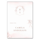 バラ金ゴールド植物冠モノグラム座席表 テーブルナンバー (正面)