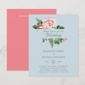 バラ金ゴールド植物学フローラ予算結婚式の招待 (正面/裏面)