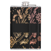 バラ金ゴールド植物性ドードルパターン署名 フラスク (裏面)