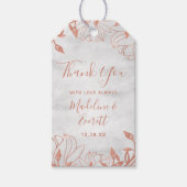 バラ金ゴールド植物性フローラグレイ結婚ズサンキューユー ギフトタグ (正面)