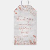バラ金ゴールド植物性フローラグレイ結婚ズサンキューユー ギフトタグ (裏面)