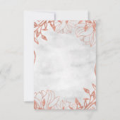 バラ金ゴールド植物性フローラグレーウェディングRSVP 出欠カード (裏面)