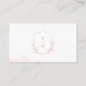 バラ金ゴールド植物紋章モノグラムブライダル登録簿 プレイスカード (裏面)