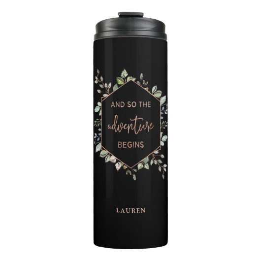 バラ金ゴールド植物 | The Adventure Beginds引用文 タンブラー (正面)