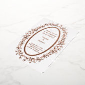 バラ金ゴールド楕円写真フレーム結婚式招待状 箔招待状 (回転した状態)