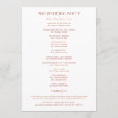 バラ金ゴールド歓迎結婚式プログラム プログラム (裏面)