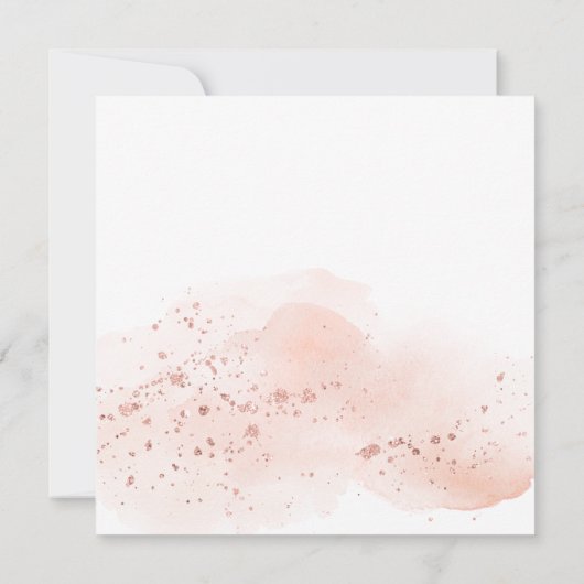 バラ金ゴールド水の色のジオメトリックスクエア結婚ズ 招待状 (裏面)