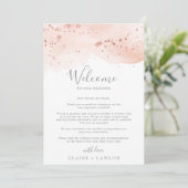 バラ金ゴールド水の色ウェルカムレター&旅程 (スタンド正面)