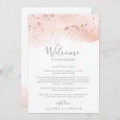 バラ金ゴールド水の色ウェルカムレター&旅程 (正面/裏面)