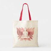 バラ金ゴールド水の色テクスチャブッダ瞑想禅 トートバッグ (裏面)