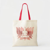 バラ金ゴールド水の色テクスチャブッダ瞑想禅 トートバッグ (正面)