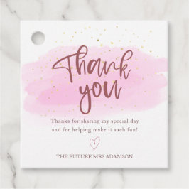 バラ金ゴールド水の色ブライダルシャワーありがとう フェイバータグ