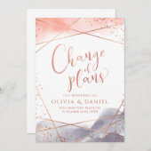 バラ金ゴールド水の色プランの幾何学的な変更 招待状 (正面/裏面)